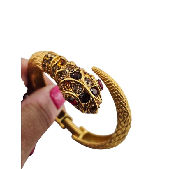 Kenneth Lane NOS Vintage Jeweled Snake Bangle Bracelet (A8759) - Picture 2 of 6